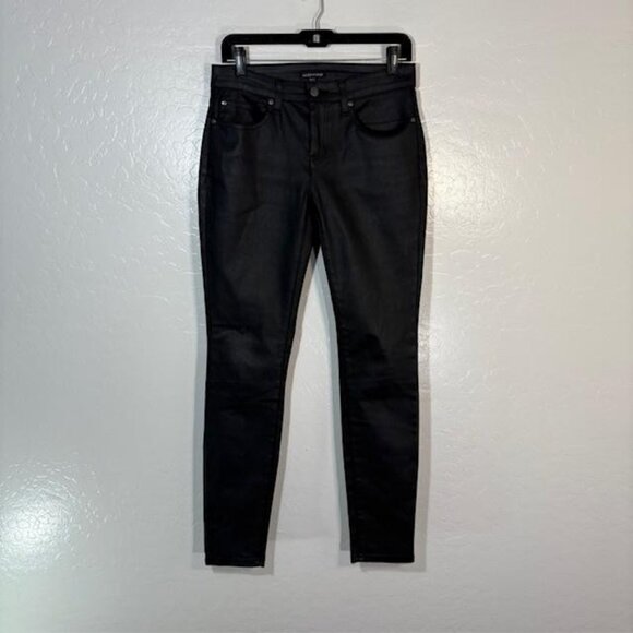 Eileen Fisher Jeans Womens 4 Black Skinny Stretch Denim Cotton Blend Made in USA - Picture 1 of 7